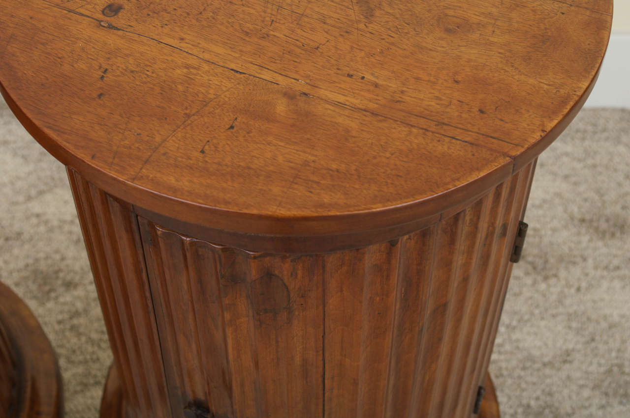 Pair of 18th Century Louis XVI Cylinder Pedestal Commodes